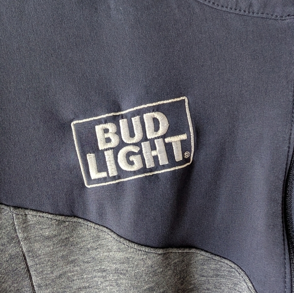 NFL Dri-FIT Navy and Grey Denver Broncos and Budlight Quarter zip M - Picture 4 of 8